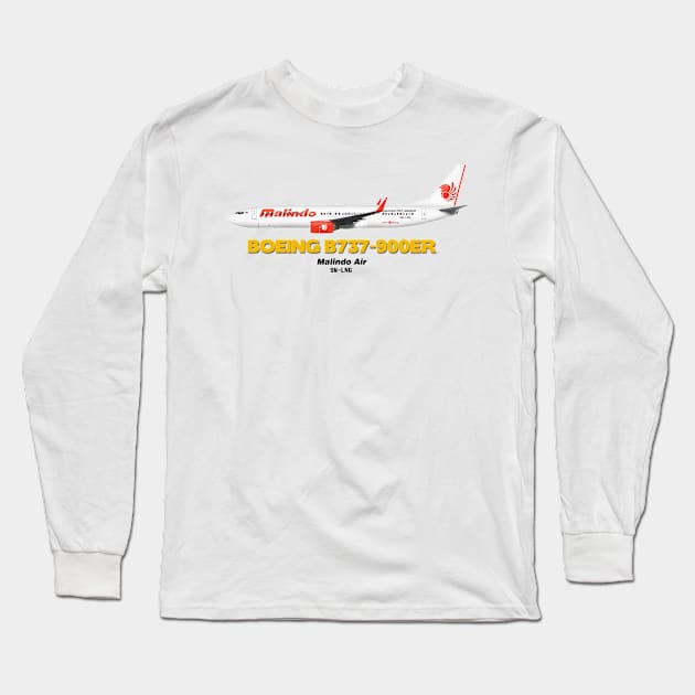 Boeing B737-900ER - Malindo Air Long Sleeve T-Shirt by TheArtofFlying